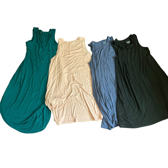 Time and Tru Dresses & Skirts - Time & Tru maurices Lot of 4 Sleeveless Tank Dresses size XXL 20 pink teal black